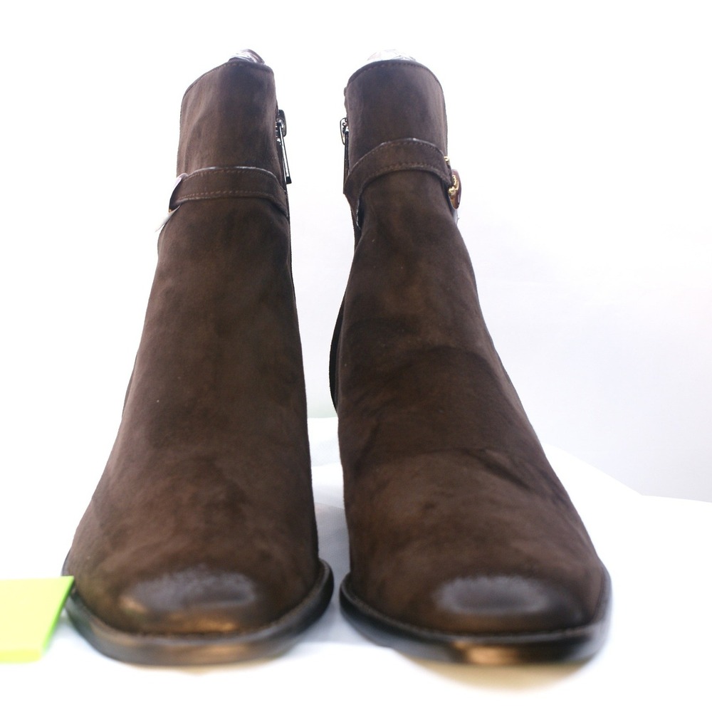 Sam Edelman Brawley Chocolate Brown Suede Ankle Boots I8199L2202 Womens 10 w Box